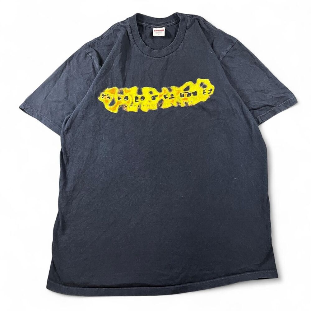 Supreme Men's Black and Navy T-shirt